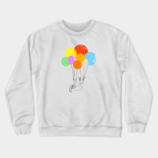 Girl floating by bubbles Crewneck Sweatshirt